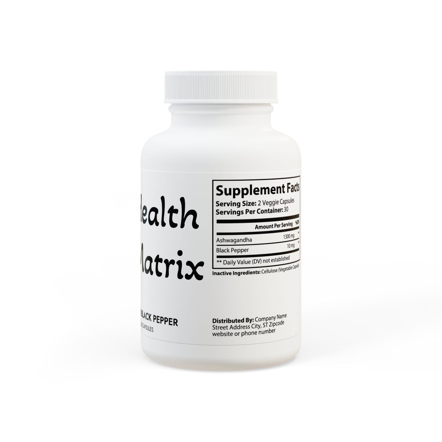 Matrix Health Ashwagandha and Black Pepper Supplement (60 capsules)
