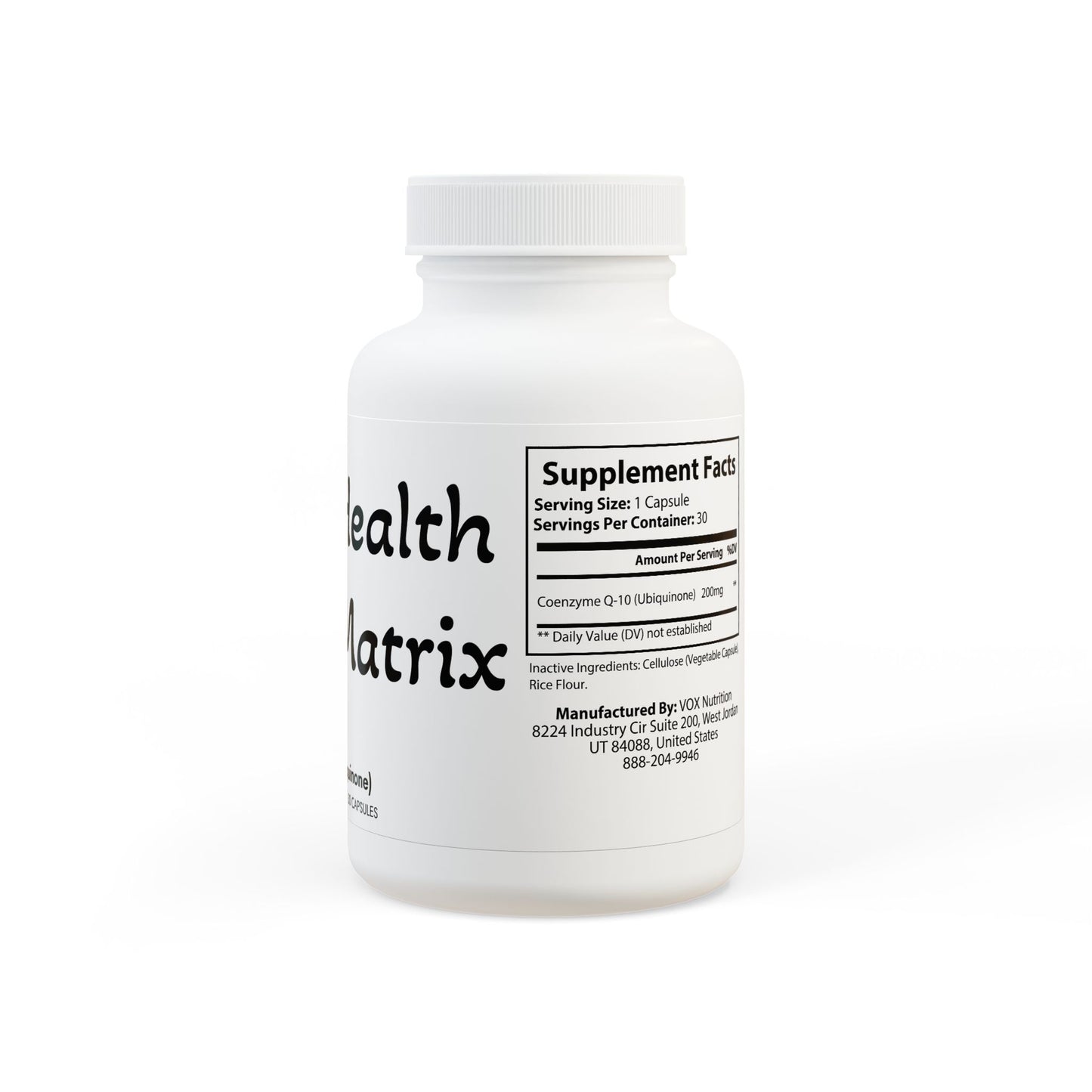 Matrix Health CoQ10 (Ubiquinone) Supplement (30 Capsules)