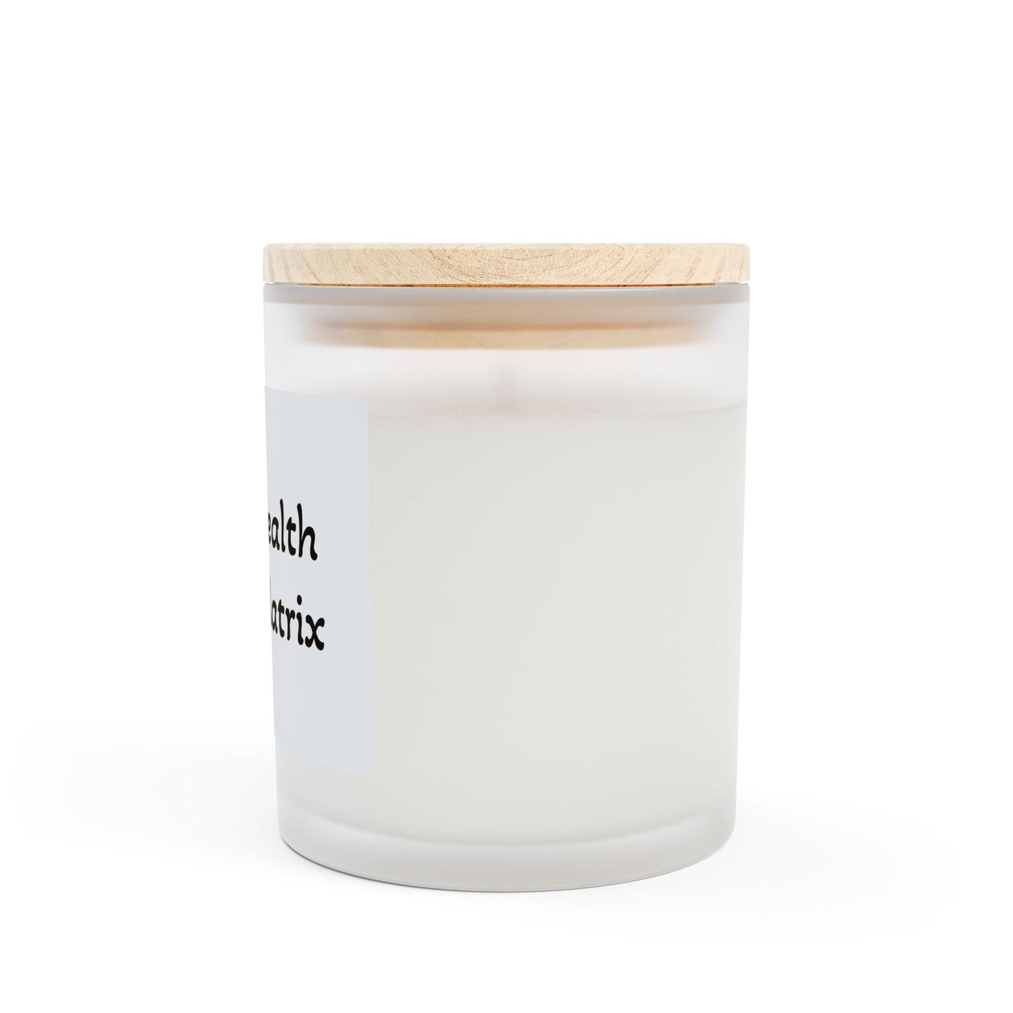 Health Matrix Frosted Glass Candle - 11oz Natural Soy Wax with Eco-Friendly Wooden Lid