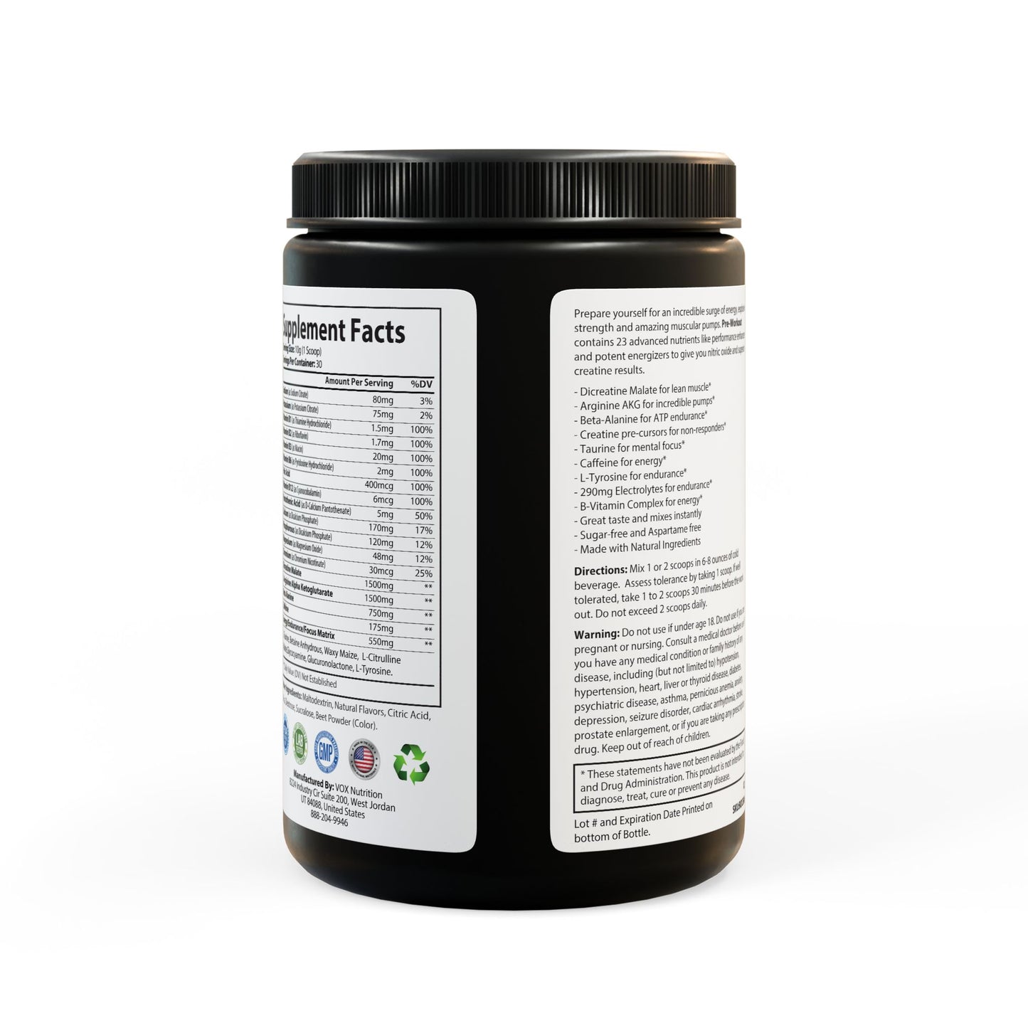 Matrix Health Pre-Workout Supplement, Watermelon (300g, 10.58oz)