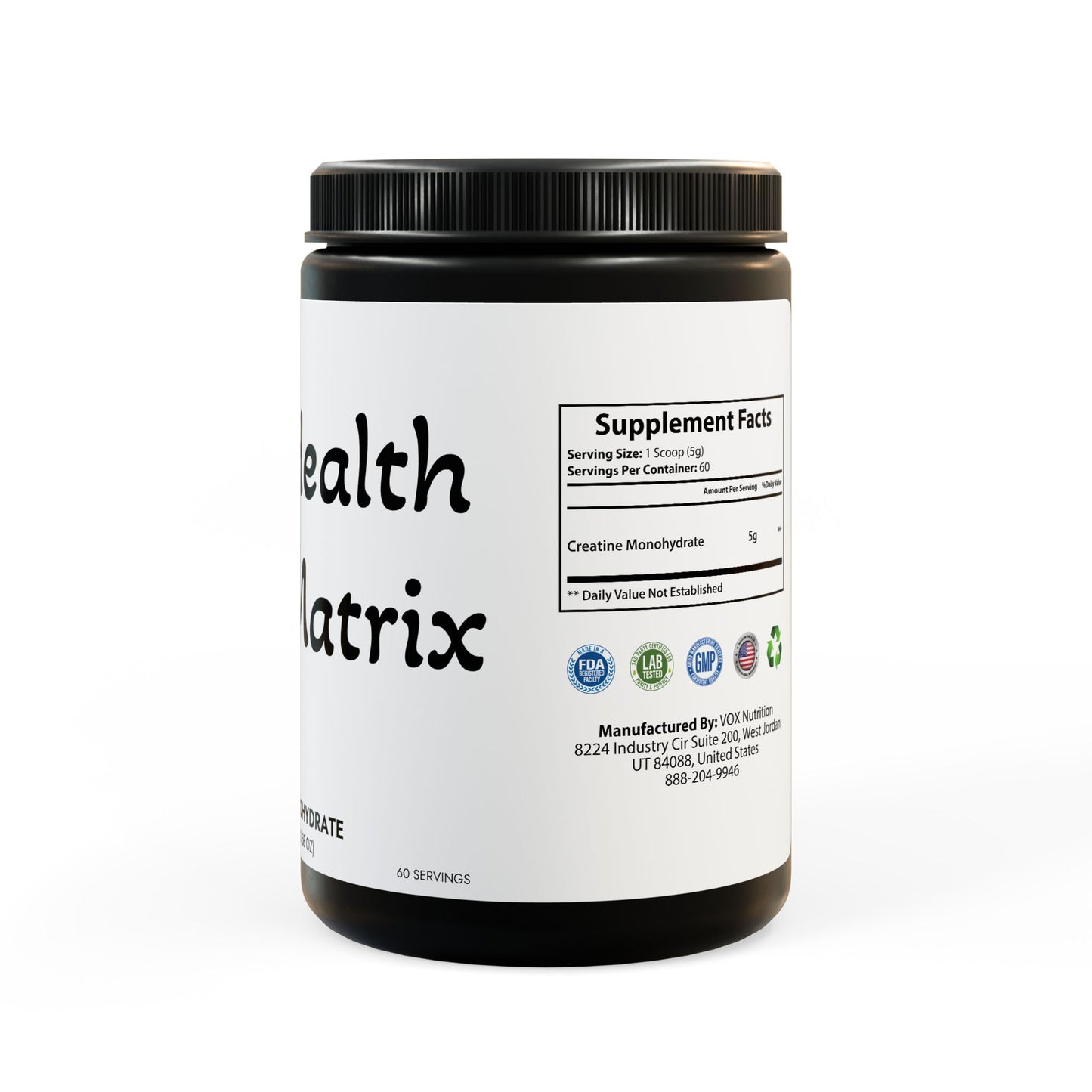 Matrix Health Creatine Monohydrate Supplement (300g, 10.58oz)