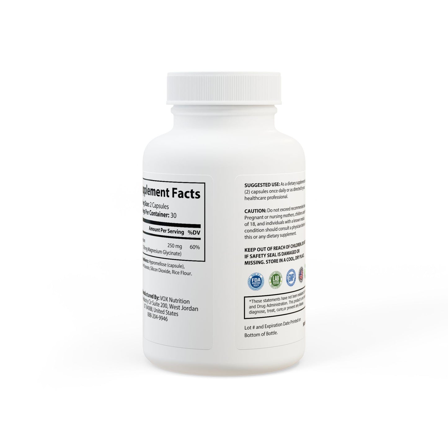 Matrix Health Magnesium Glycinate Supplement (60 Capsules)