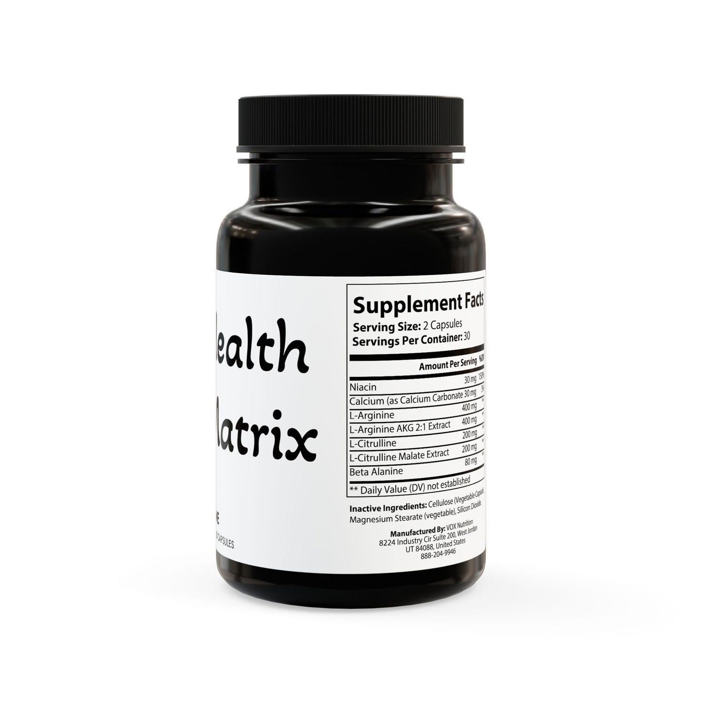 Matrix Health L-Arginine Supplement (60 Capsules)