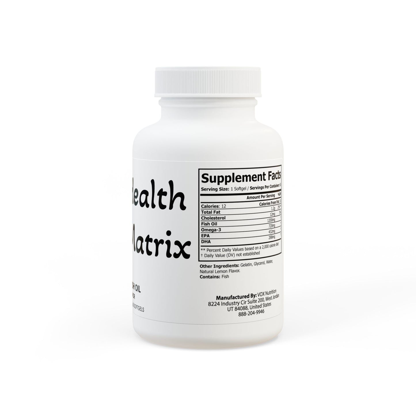 Matrix Health Omega 3 Fish Oil Supplement (60 Softgels)